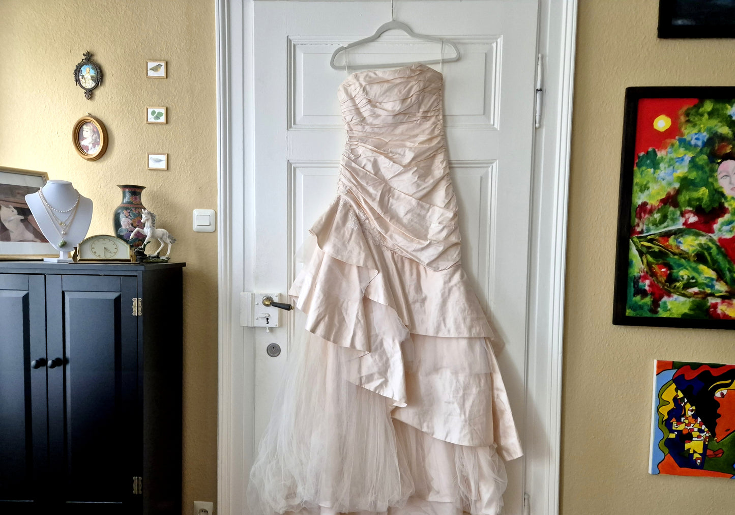 Authentic Vintage Grace Bridal Raw Silk Ball Gown In Size AU 10