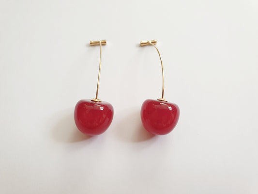 The Cherry Harvest Earrings - Light Red