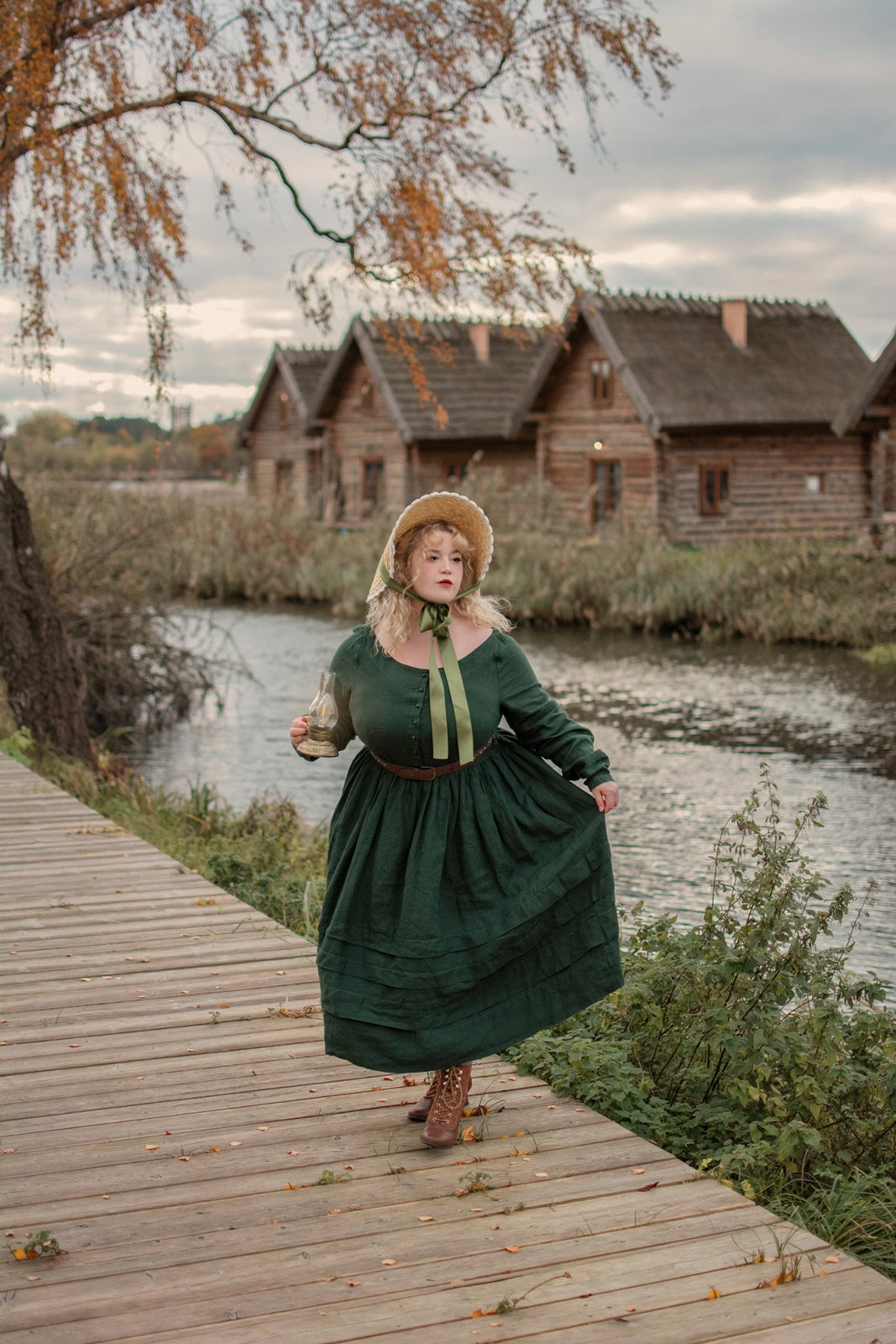 The Rose Dream Bonnet in Green