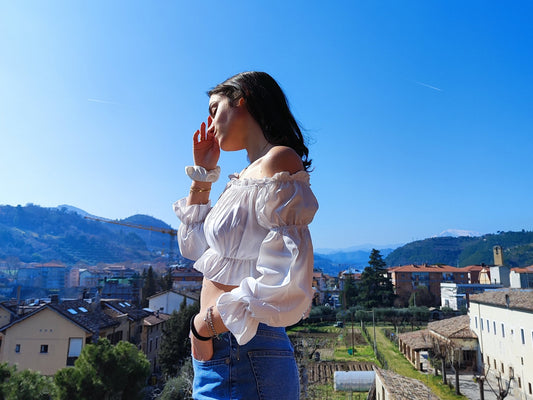 The Short White Cottagecore Beauty Blouse